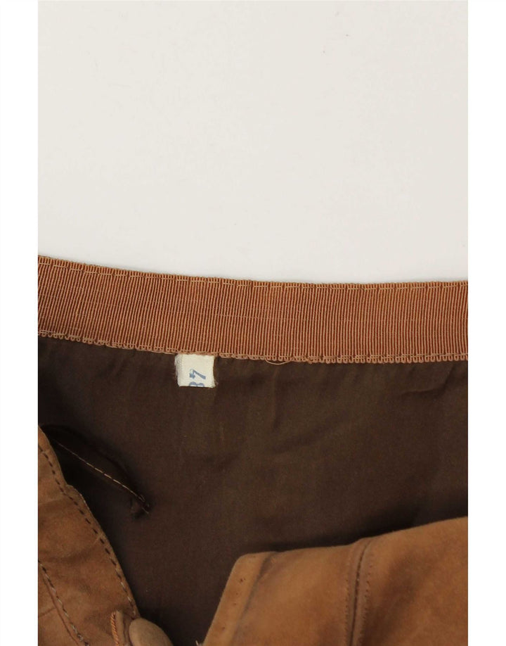 Falda de ante vintage para mujer W26 Pequeño Beige