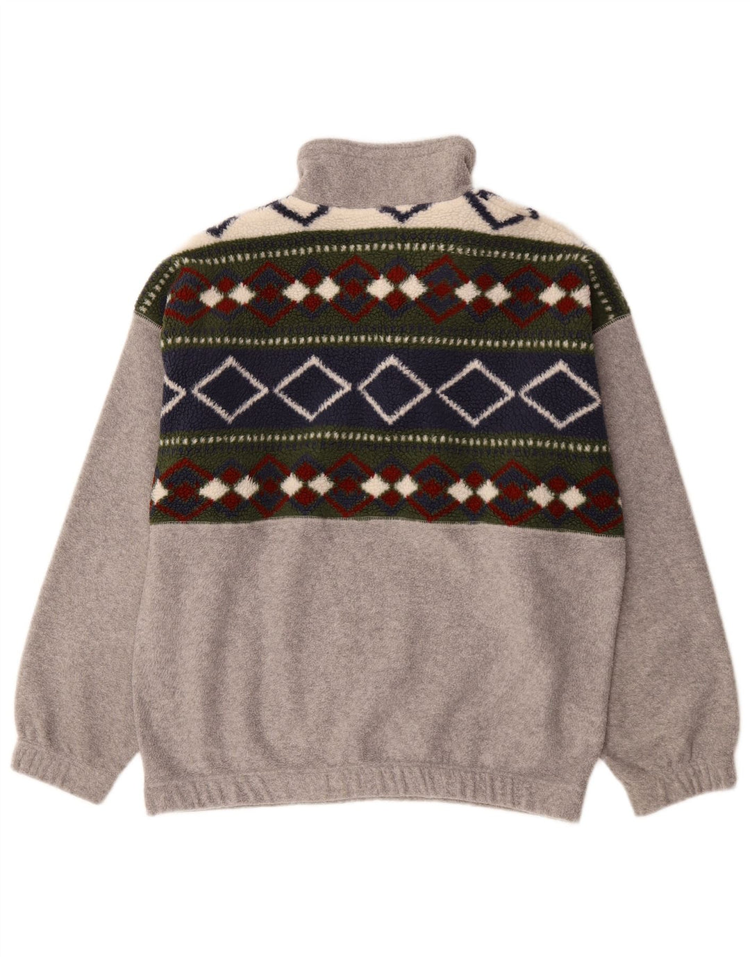 Jersey de forro polar con cuello y cremallera para hombre Active Poliéster color block gris medio