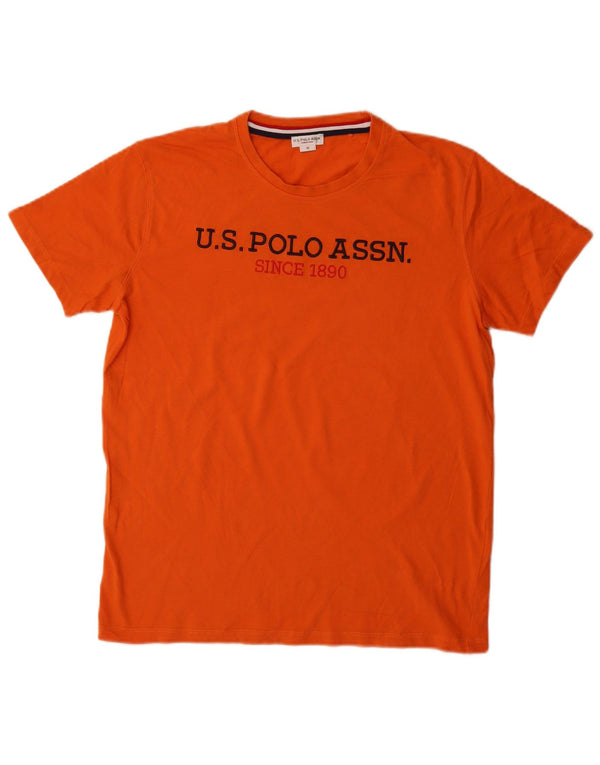 Asociación de Polo de EE. UU. Camiseta estampada con gráfico Top Medium Orange para hombre