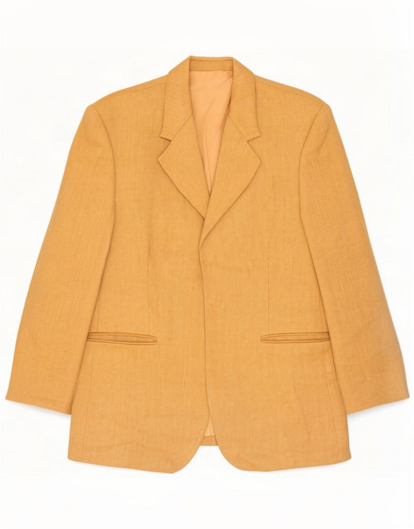 Chaqueta tipo blazer abierta vintage para mujer UK 44 Medium Beige Herringbone