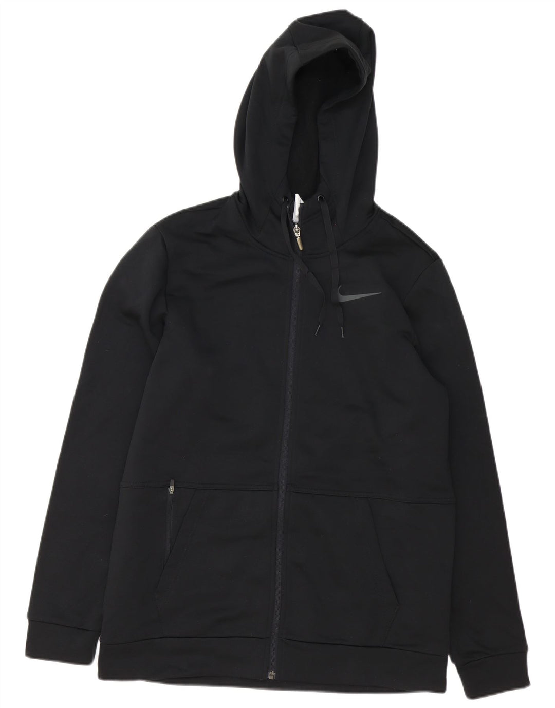 Nike Hombre Therma-Fit Zip Sudadera con capucha Suéter Mediano Negro Poliéster