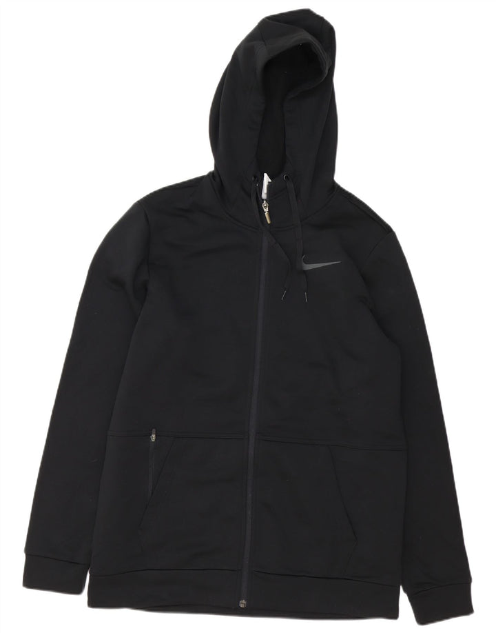 Nike Hombre Therma-Fit Zip Sudadera con capucha Suéter Mediano Negro Poliéster