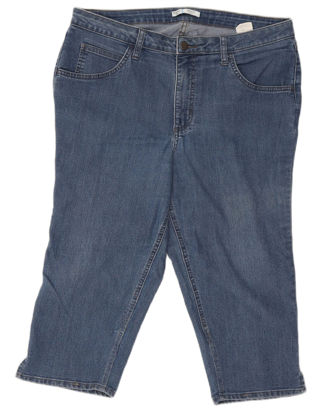 Lee Womens Riders Mid Rise Capri Jeans US 14 Grande W32 L18 Algodón Azul