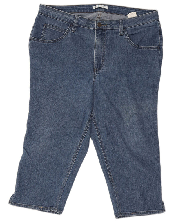 Lee Womens Riders Mid Rise Capri Jeans US 14 Grande W32 L18 Algodón Azul