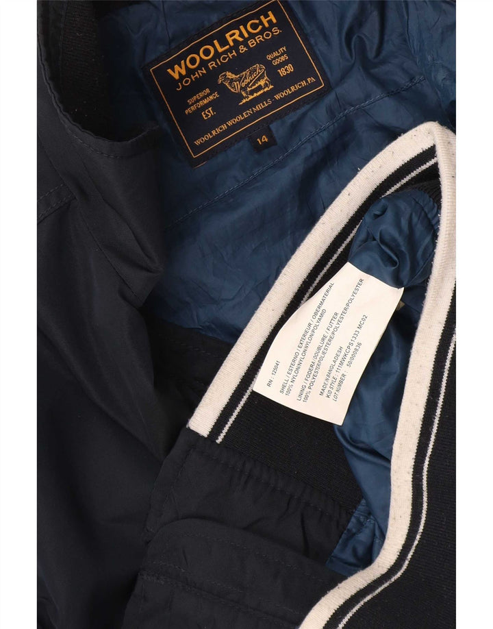 Woolrich Cazadora bomber para niño 13-14 años Nylon azul marino