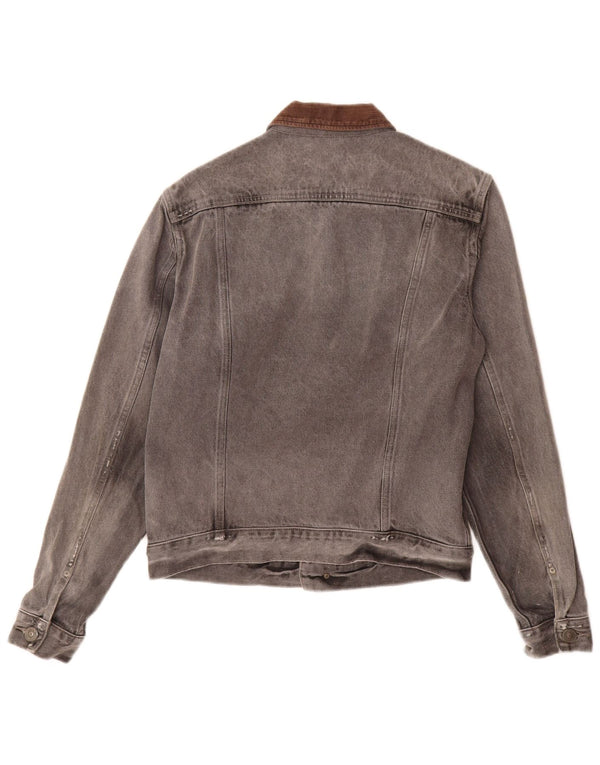 All Saints Chaqueta vaquera para hombre UK 36 Small Gris Algodón