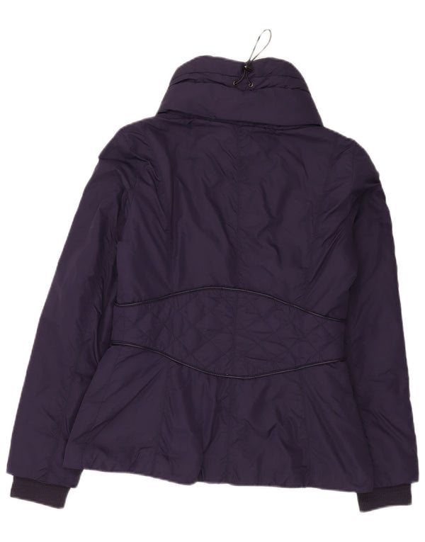 Zara Mujer Chaqueta Acolchada UK 10 Small Púrpura