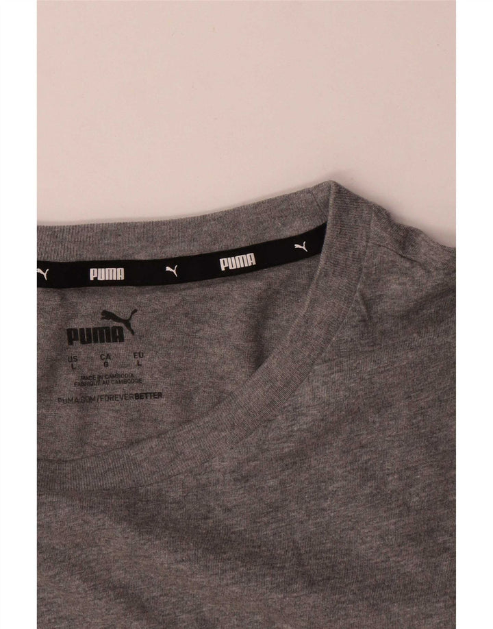 Puma - Camiseta gráfica para hombre, talla grande, algodón gris