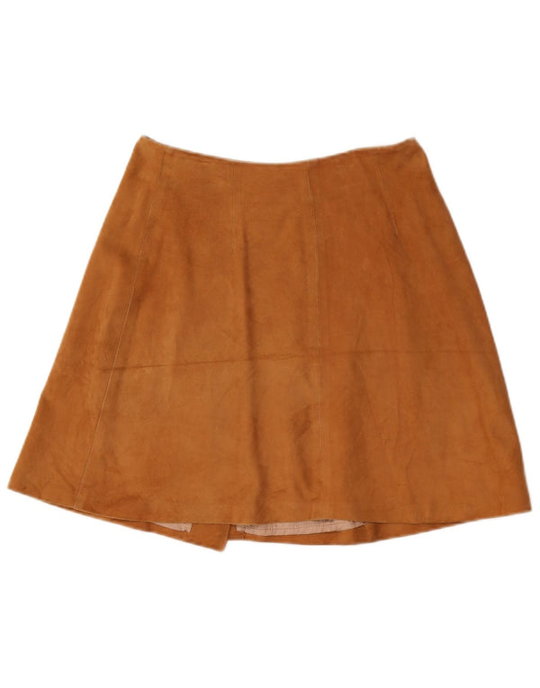 Montereggi Falda cruzada de ante para mujer IT 42 Medium W26 Cuero marrón