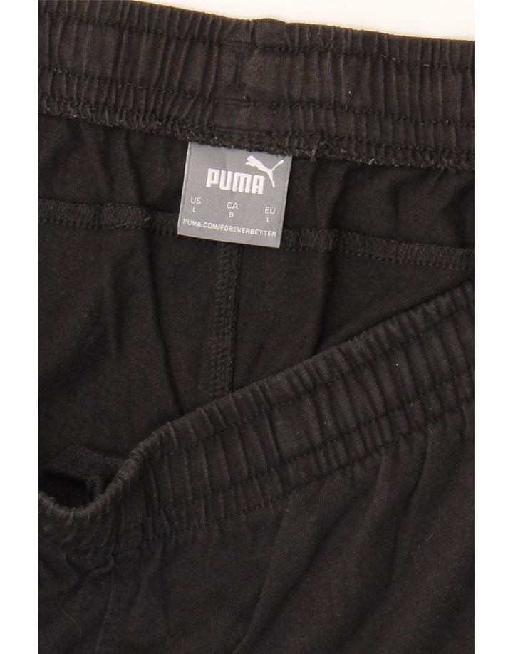 Puma Pantalones cortos deportivos con gráficos para hombre, talla grande, negro