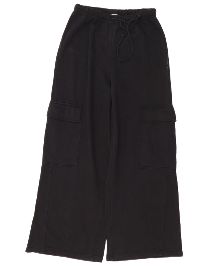 Zara Mujer Pantalones De Chándal Cargo De Ajuste Suelto UK 42 Medium Negro