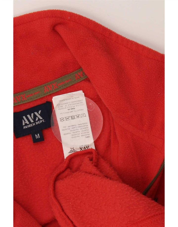 Avirex Jersey de forro polar con cuello y cremallera para mujer UK 12 Mediano Rojo Poliéster