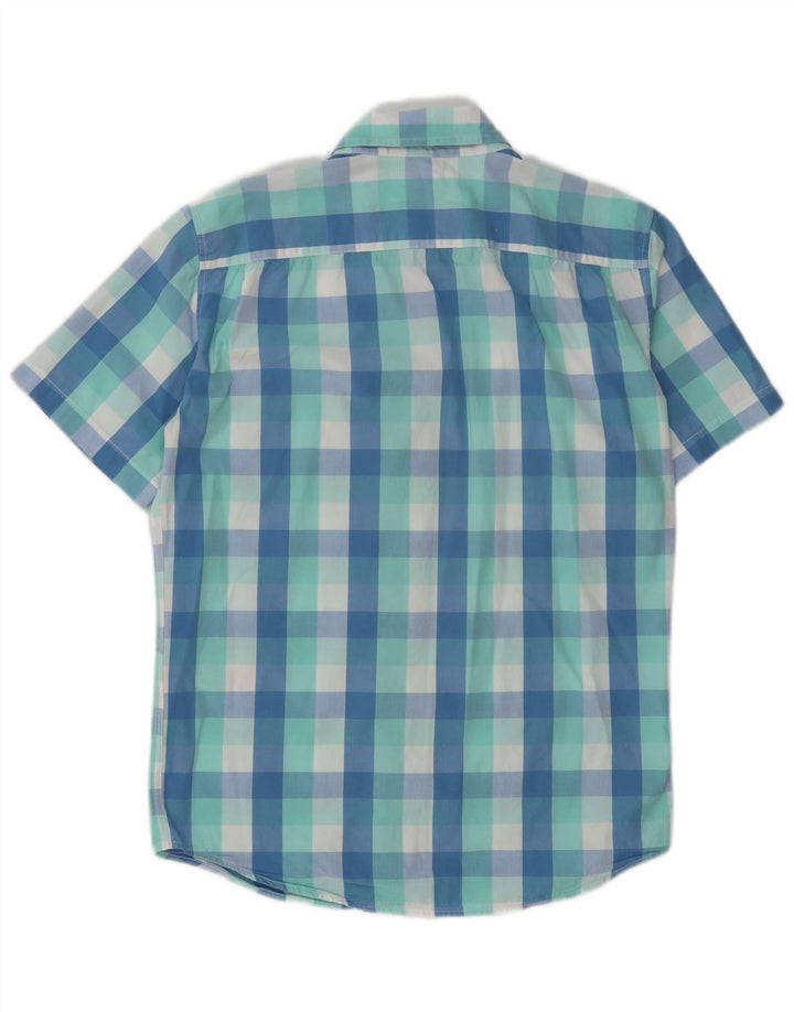 Levi's Camisa estándar de manga corta para hombre de algodón a cuadros azul pequeño