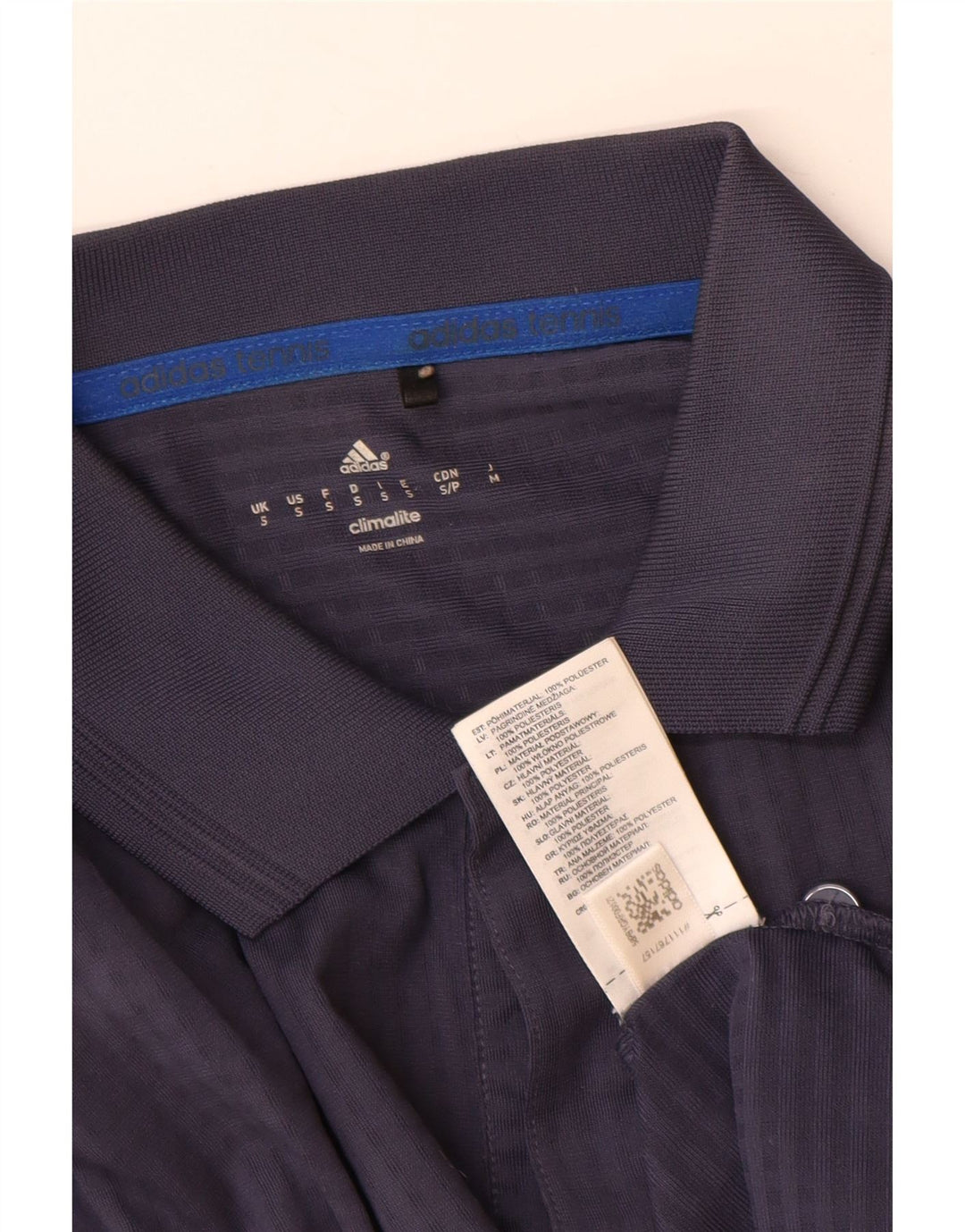 Adidas Mens Climalite Polo Camisa Pequeña Azul Marino Poliéster