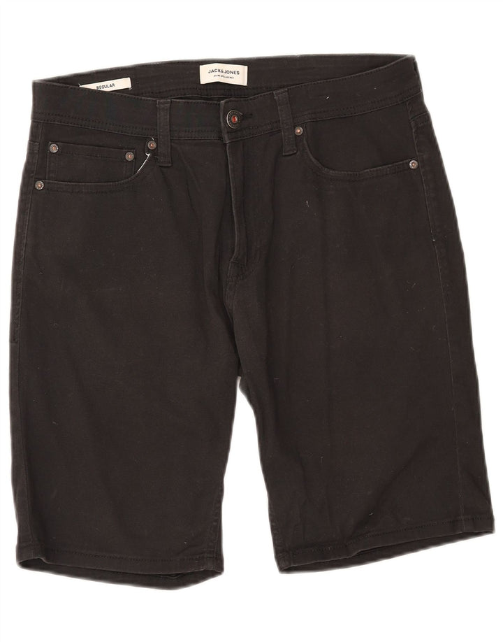 Jack & Jones Mens Regular Casual Shorts Medium W32 Algodón Negro