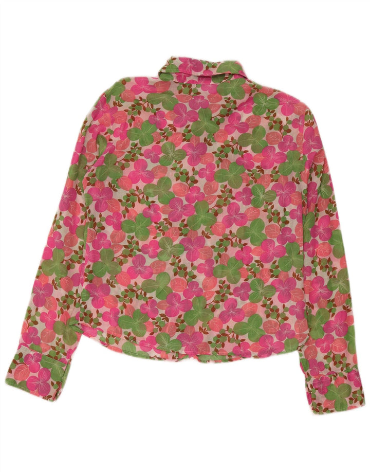 Camisa Benetton Mujer ES 44 Mediano Rosa Floral