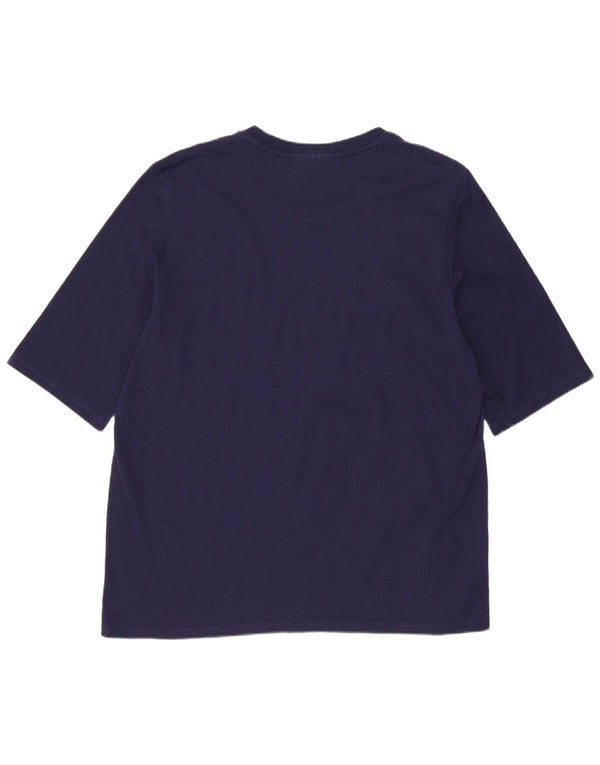 Camiseta Lacoste Mujer Top Talla 44 Grande Azul Marino Algodón