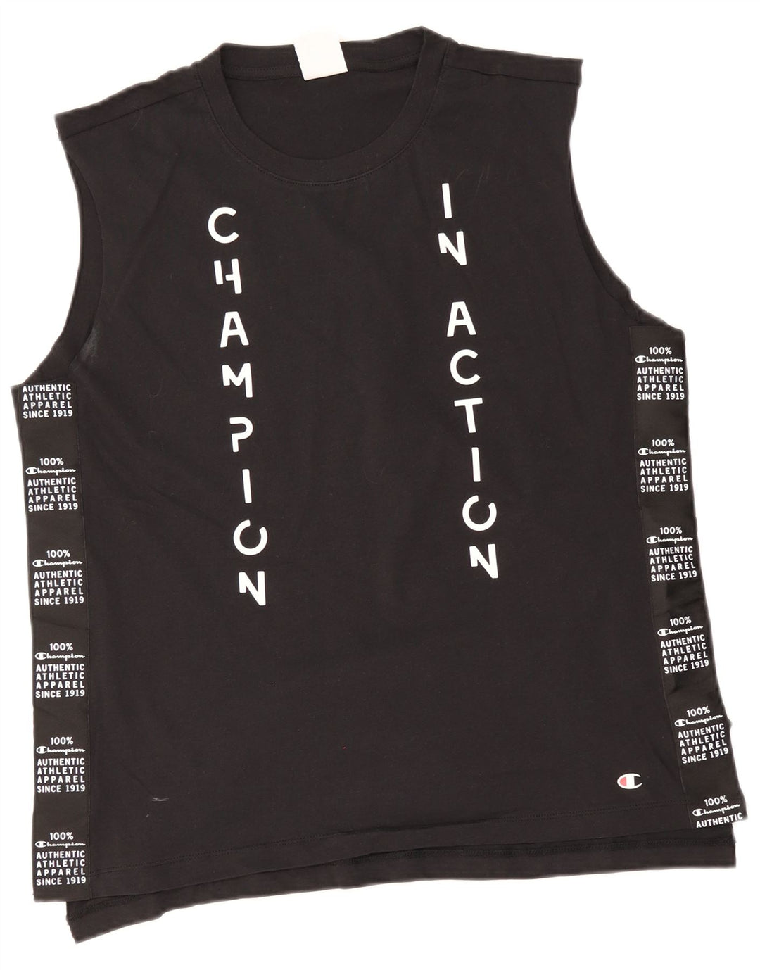 Champion Camiseta sin mangas gráfica para hombre XL Algodón negro