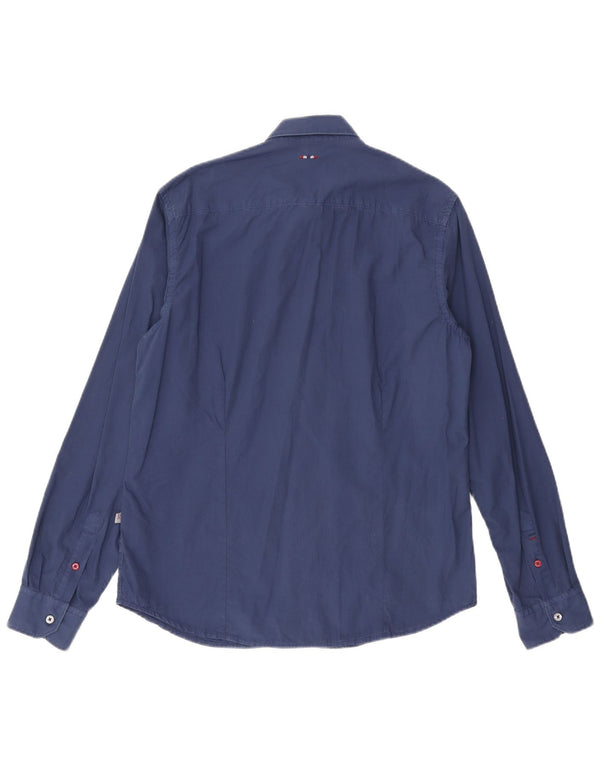 Napapijri Camisa para hombre grande azul marino Algodón