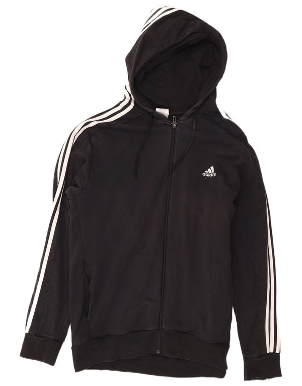 Adidas Sudadera con capucha y cremallera para hombre XL Algodón negro