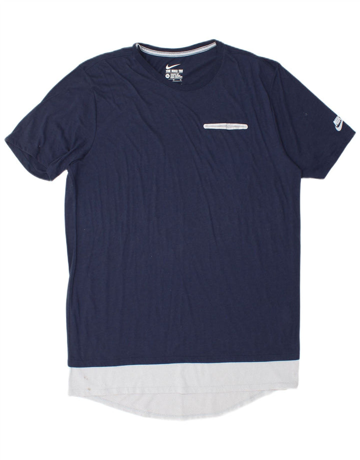 Nike Camiseta de corte atlético para hombre XL Azul marino Colorblock Poliéster