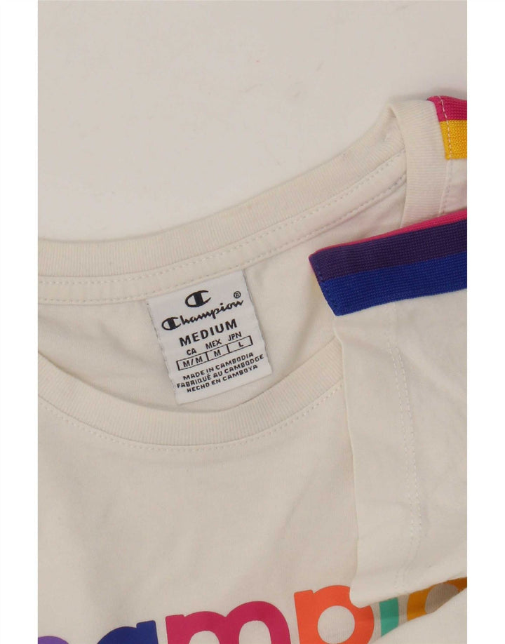 Champion Camiseta gráfica para mujer Top UK 40 Medium White Colourblock