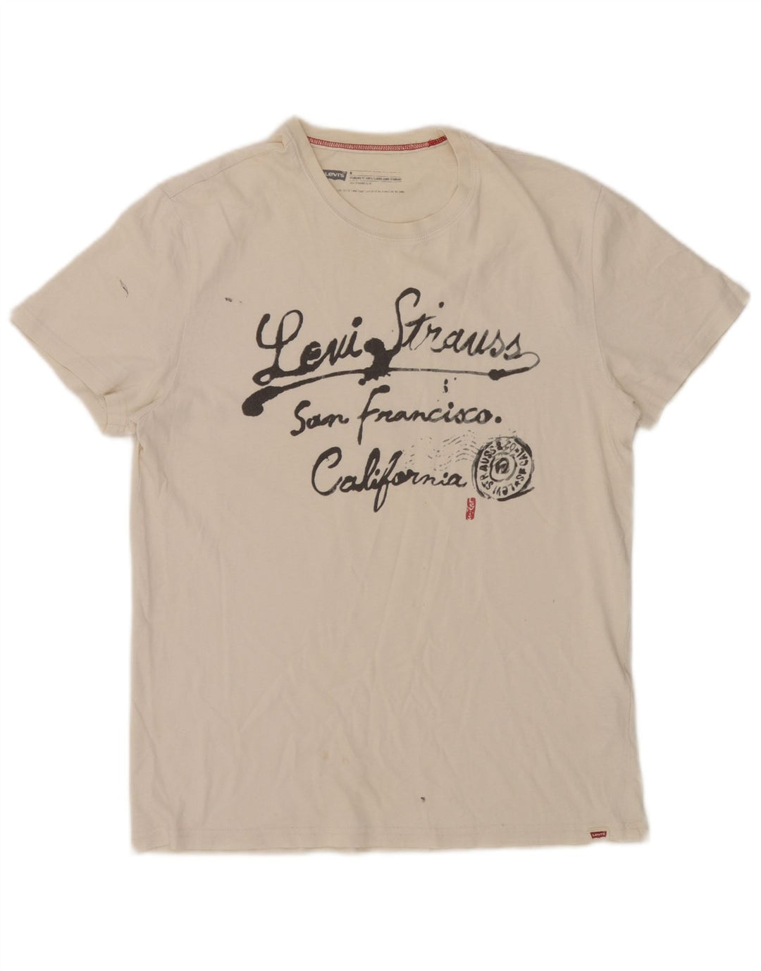 Levi's Camiseta con gráfico de ajuste estándar para hombre Top de algodón blanco mediano