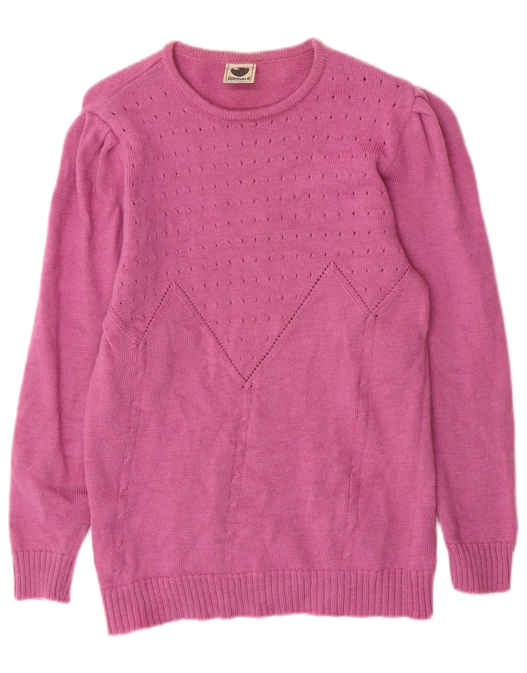 VINTAGE Womens Crew Neck Jumper Sweater UK 12 Medium Pink