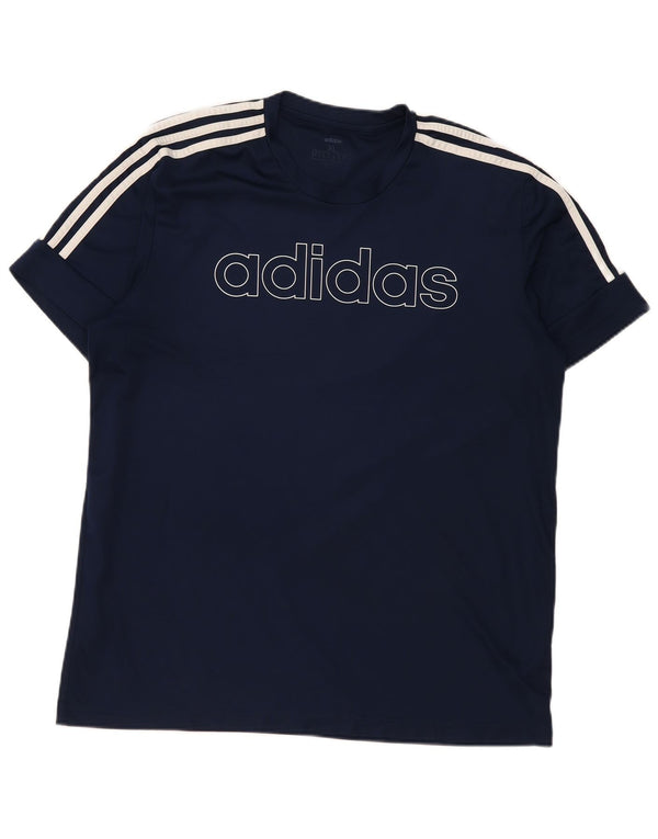 Adidas Hombre Slim Fit Graphic Camiseta Top XL Azul Marino Poliéster