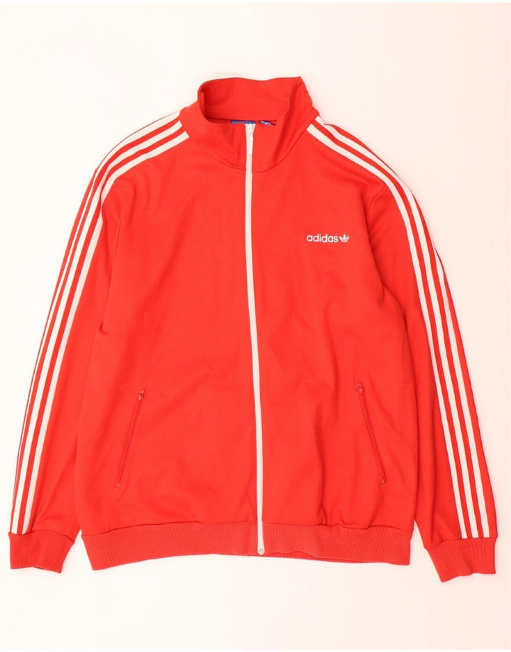 ADIDAS Hombre Chándal Top Chaqueta XL Rojo Algodón