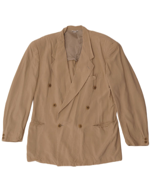 Pal Zileri Chaqueta tipo blazer con doble botonadura para hombre IT 50 Large Seda beige