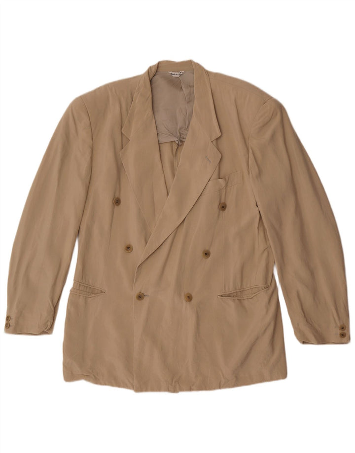 Pal Zileri Chaqueta tipo blazer con doble botonadura para hombre IT 50 Large Seda beige