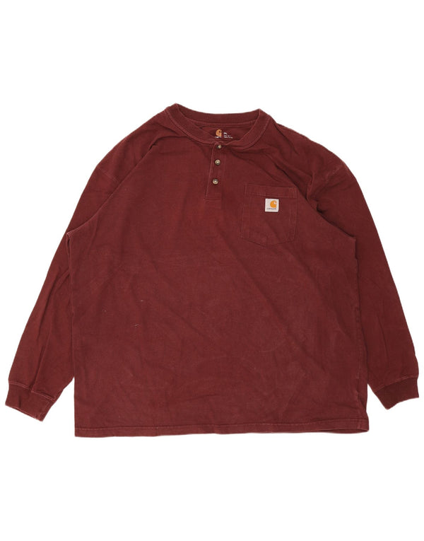 CARHARTT Camiseta para hombre de manga larga 2XL Algodón burdeos