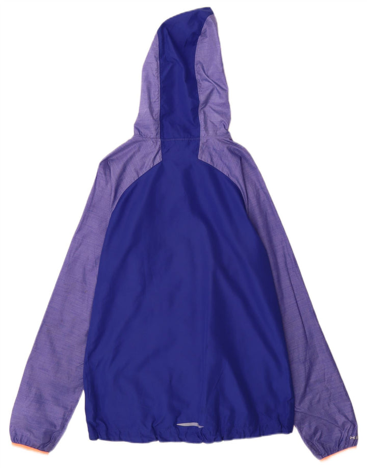 Under Armour Chaqueta impermeable con capucha para mujer UK 10 Small Blue Colourblock