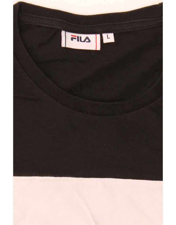 Fila Camiseta gráfica para hombre Top grande multicolor con bloques de color