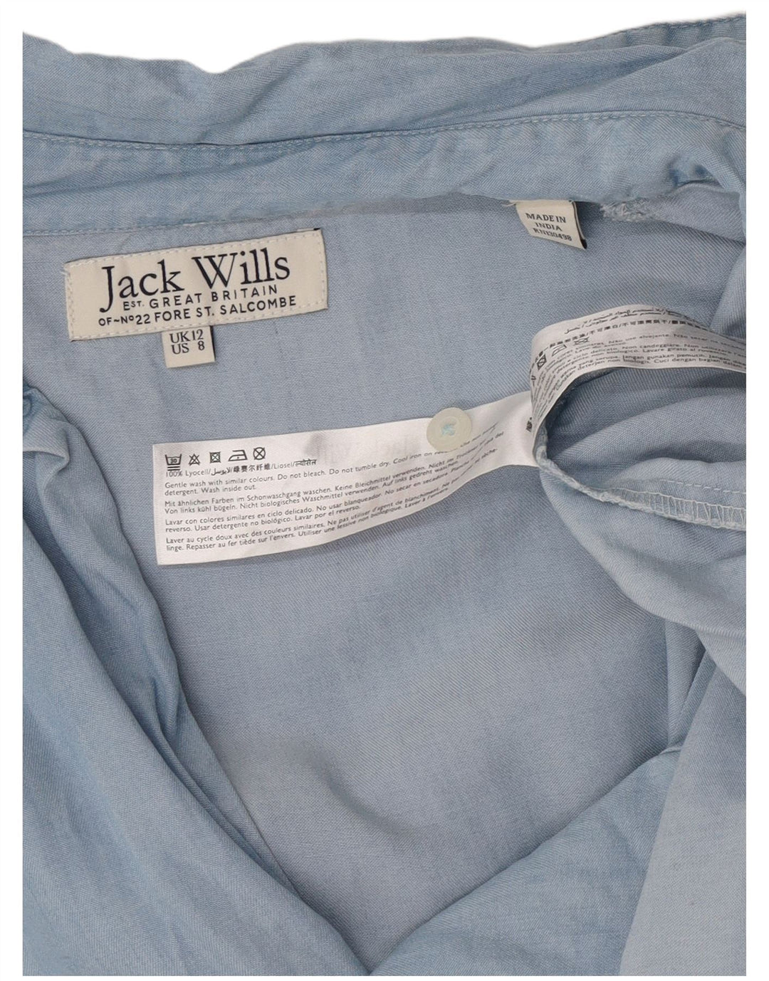 Jack Wills Camisa tipo jersey extragrande de manga 3/4 para mujer UK 42 Azul medio