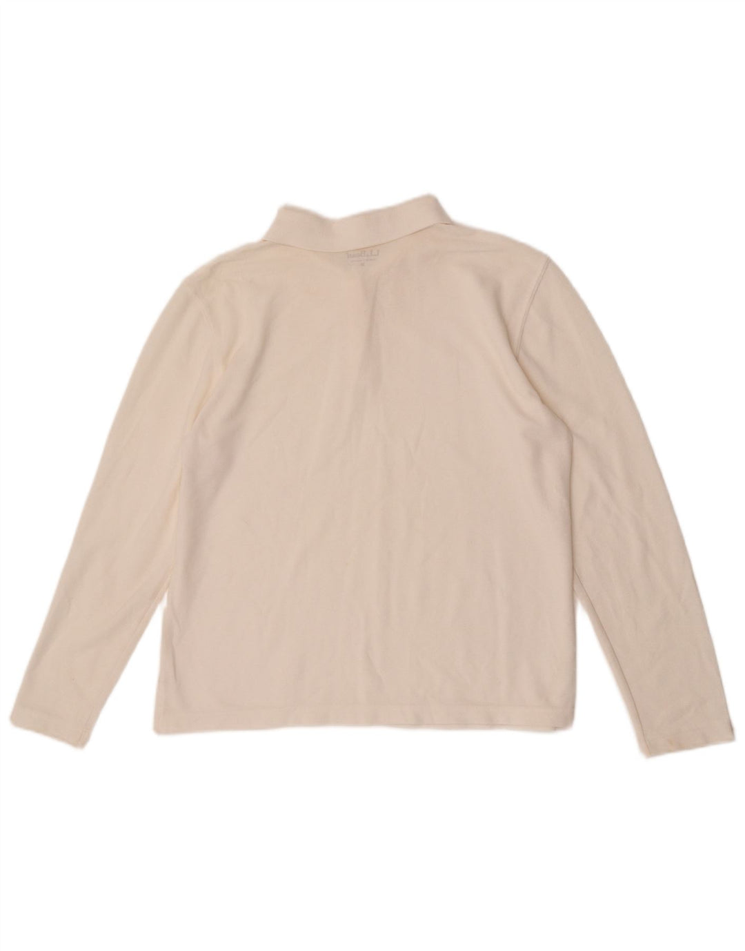 L.L.Bean Polo de Manga Larga para Mujer UK 44 Mediano Blanco