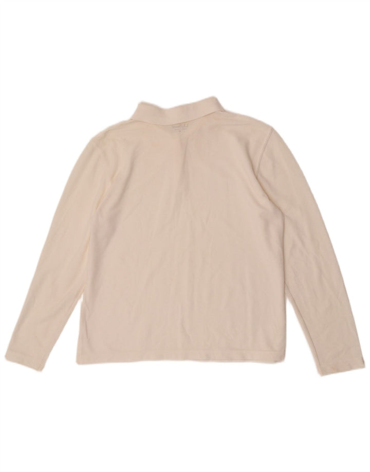 L.L.Bean Polo de Manga Larga para Mujer UK 44 Mediano Blanco