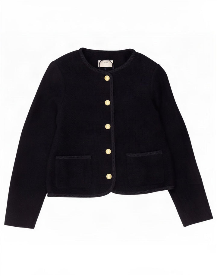 Marks & Spencer Chaqueta Bolero de Punto para Mujer UK 10 Small Poliéster Azul Marino