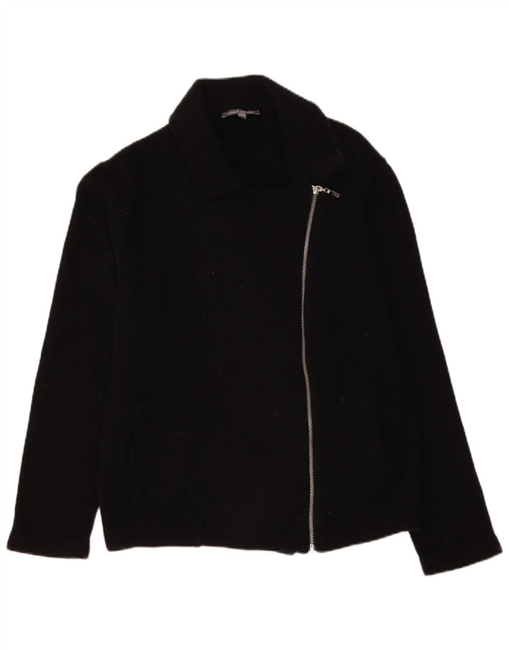 Laura Ashley Chaqueta Blazer con Cremallera Completa para Mujer UK 40 XL Lana de Cordero Negra