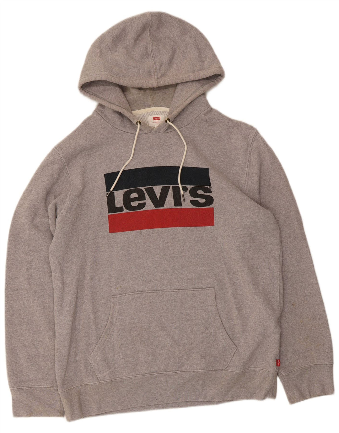 Levi's Jersey con capucha gráfica para hombre de algodón gris grande