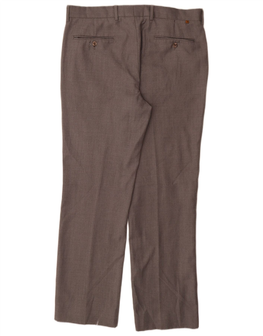 Pantalones de traje rectos para hombre Farah W36 L33 Poliéster gris