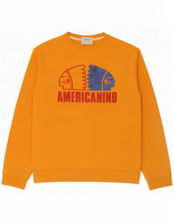 Americanino Sudadera Gráfica para Mujer Jersey UK 40 XL Algodón Naranja