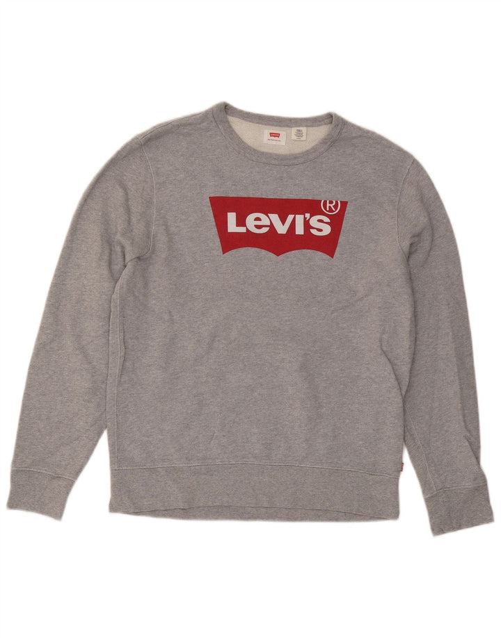 Levi's Hombre Sudadera Gráfica Jumper Small Gris Algodón