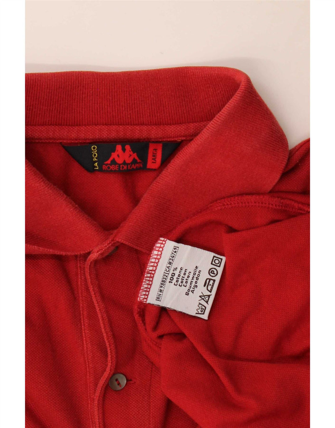Kappa Polo Hombre Grande Rojo Algodón