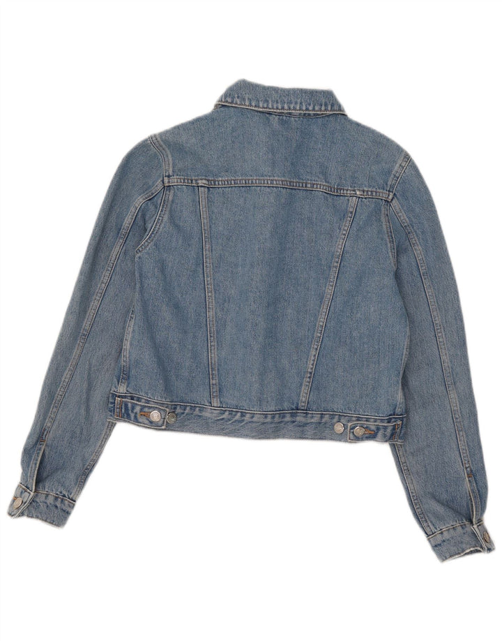 Topshop Chaqueta vaquera corta para mujer UK 10 Small Blue Cotton