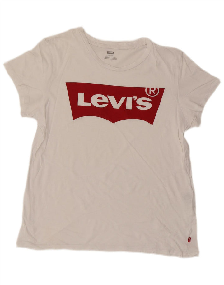 LEVI'S Camiseta gráfica para mujer Top UK 46 Large White