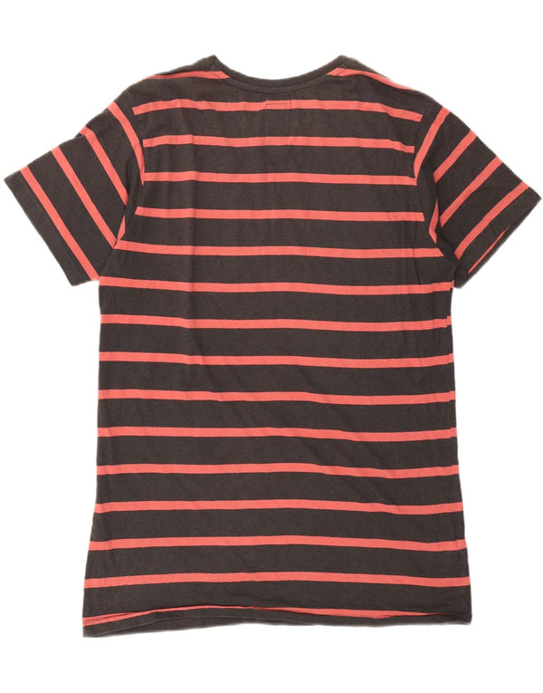 Billabong Hombre Camiseta Top XL Algodón A Rayas Negro