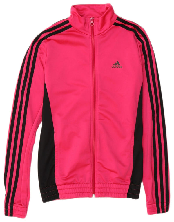 Adidas - Chaqueta de chándal para niña, 13-14 años, color rosa, poliéster