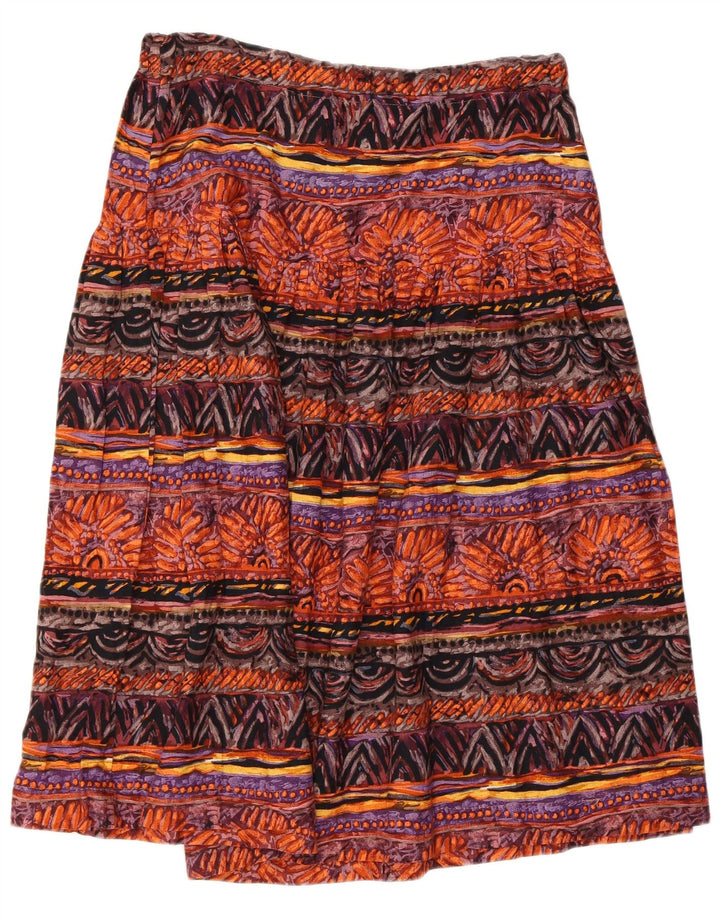 VINTAGE Falda acampanada con patrón abstracto para mujer IT 46 Grande W36 Multicolor